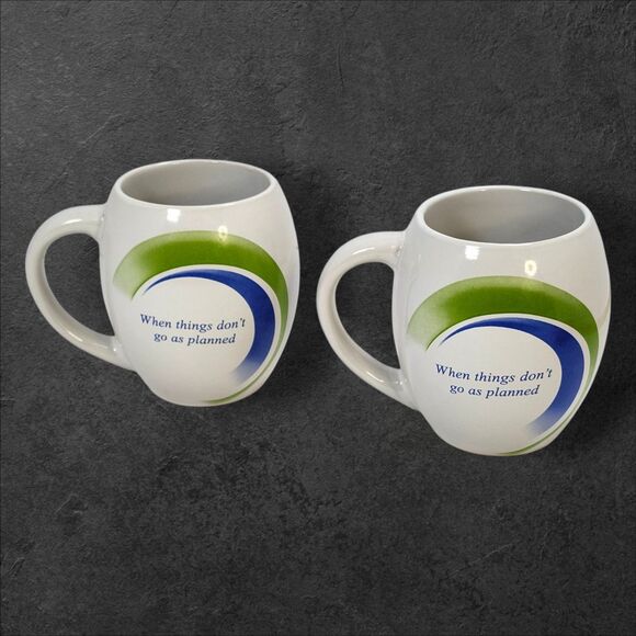 Plan B Coffee Mug Set of 2 "When Things Don’t Go As Planned" Emergency Humor - Picture 1 of 7